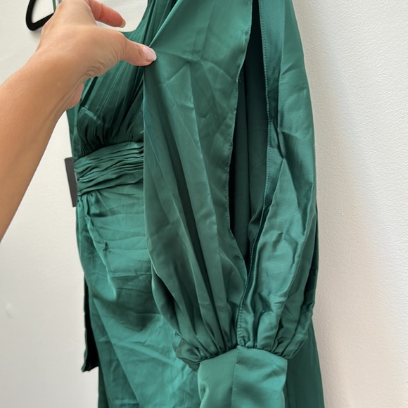 Ieena for Mac Duggal SATIN ONE SLEEVE COCKTAIL DRESS NWT - Picture 10 of 12